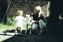 Unser Hund "Mascha" mit Nachbarskind Saskia ...